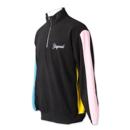 Z539   訂做半胸拉鏈衛衣    設計兩邊袖撞色    絲印logo   零售行業   搖粒絨   企領    銀色拉鍊 Z539   訂做半胸拉鏈衛衣    設計兩邊袖撞色    絲印logo   零售行業   搖粒絨   企領    銀色拉鍊